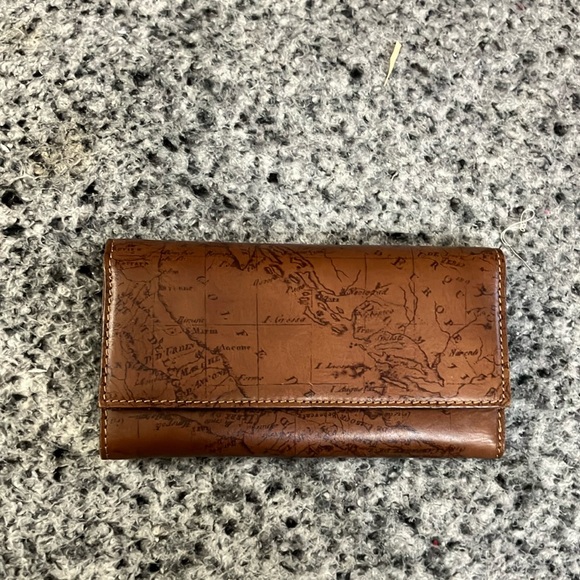 Patricia Nash Brown Map Print Wallet - Picture 1 of 6